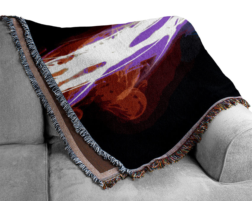 Rainbow Smoke Contrast Woven Blanket