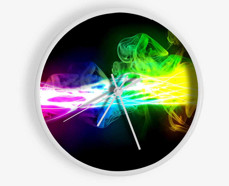 Rainbow Smoke Contrast Clock - Wallart-Direct UK