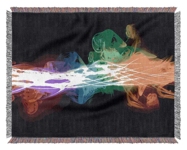 Rainbow Smoke Contrast Woven Blanket