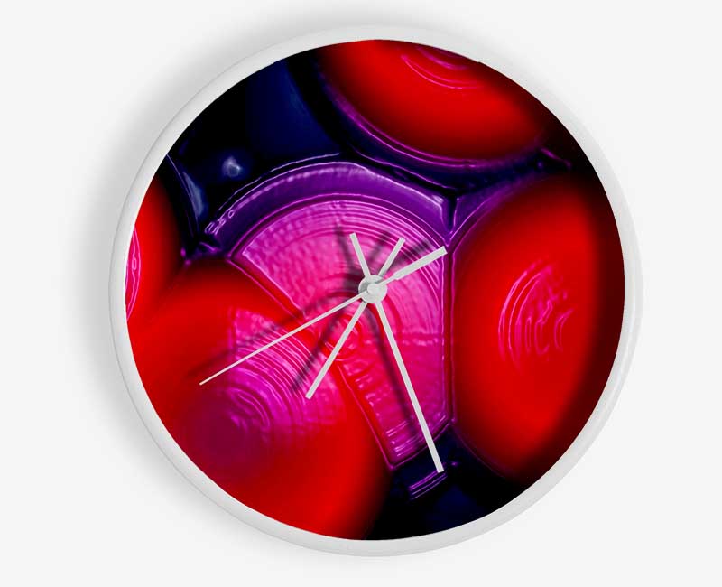 Red Blue Slices Clock - Wallart-Direct UK