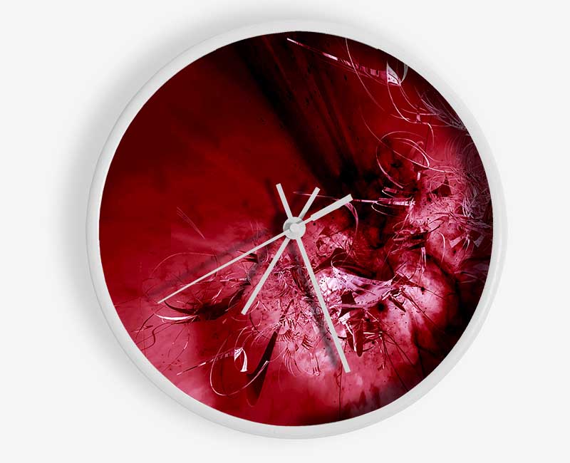 Red Broken Glass Clock - Wallart-Direct UK