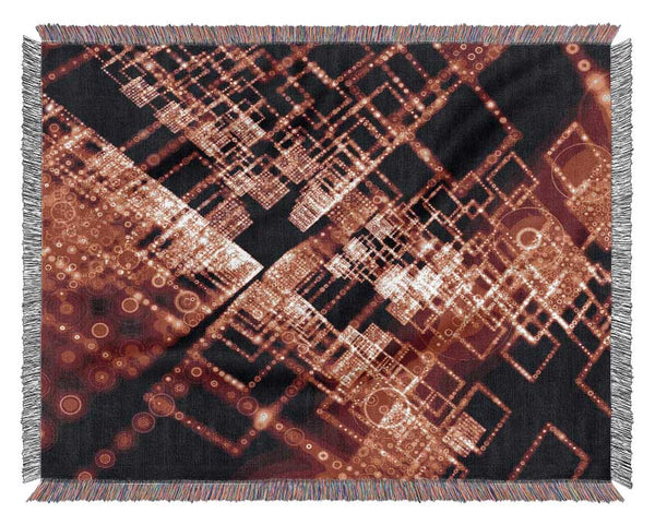 Red City Blocks Woven Blanket