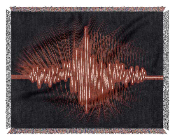 Red Frequency Woven Blanket