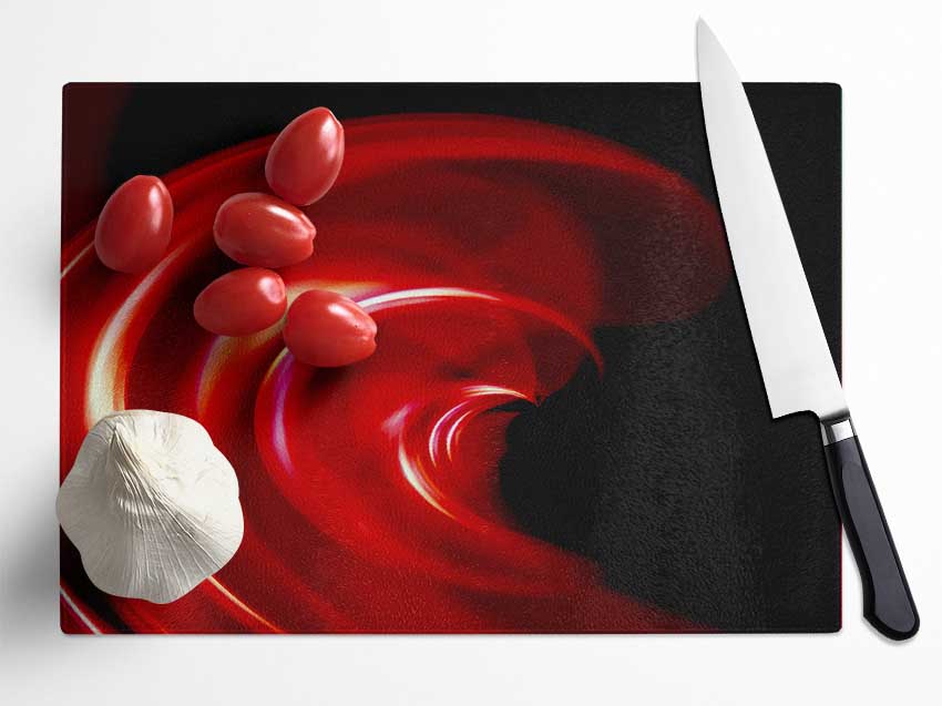 Red Galaxy Twist Glass Chopping Board