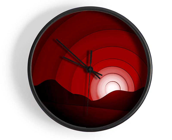 Red Horizion Clock - Wallart-Direct UK