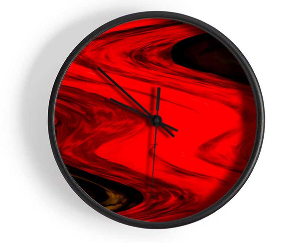 Red Lava River Clock - Wallart-Direct UK