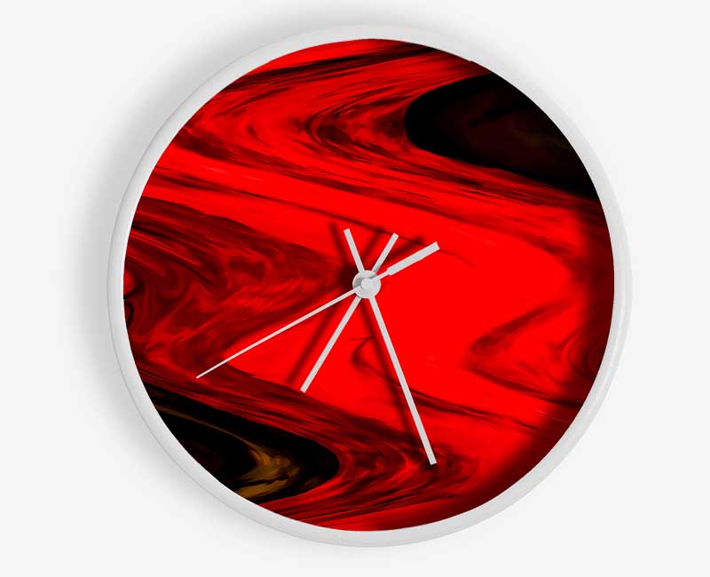 Red Lava River Clock - Wallart-Direct UK