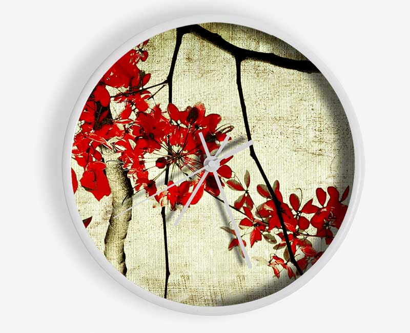 Red Leaf Skies Clock - Wallart-Direct UK