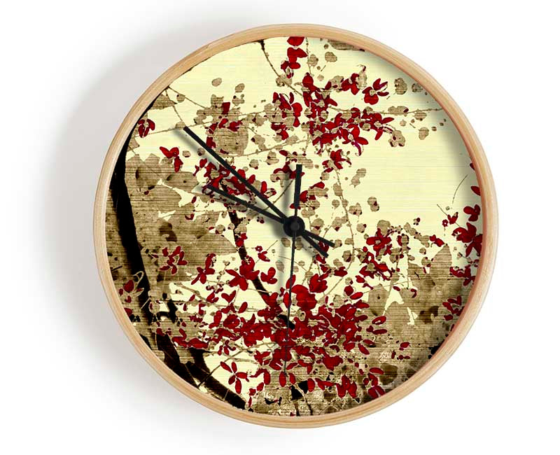 Red Leaves Of The Bay Clock - Wallart-Direct UK