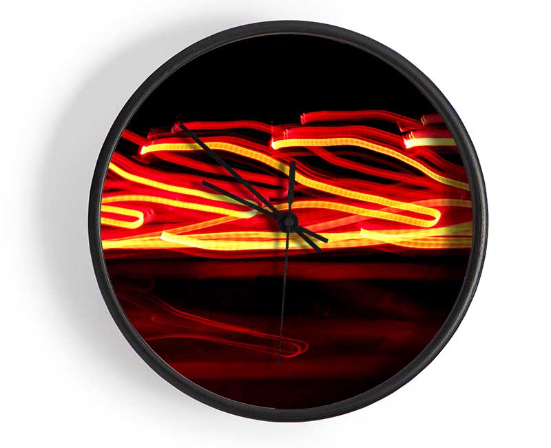 Red Light Beams Clock - Wallart-Direct UK