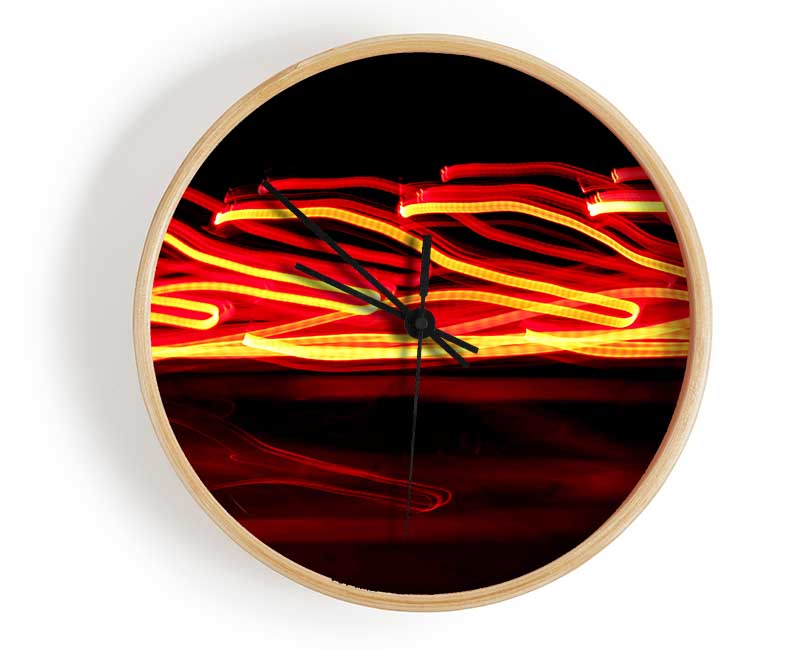 Red Light Beams Clock - Wallart-Direct UK