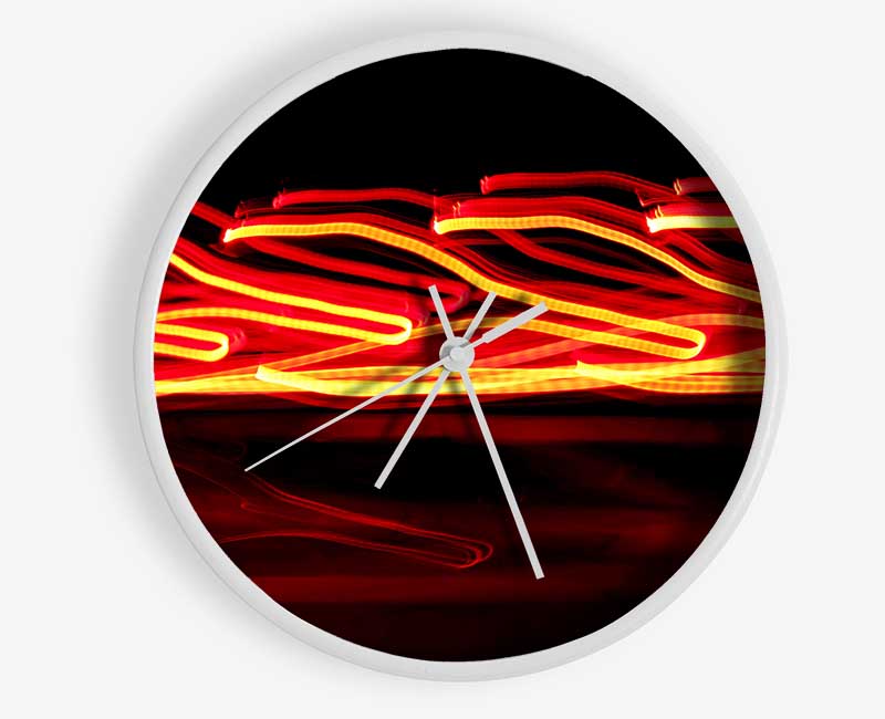 Red Light Beams Clock - Wallart-Direct UK