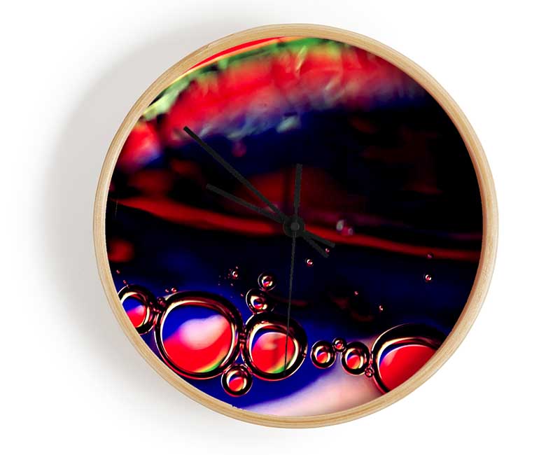 Red Liquid Drops Clock - Wallart-Direct UK