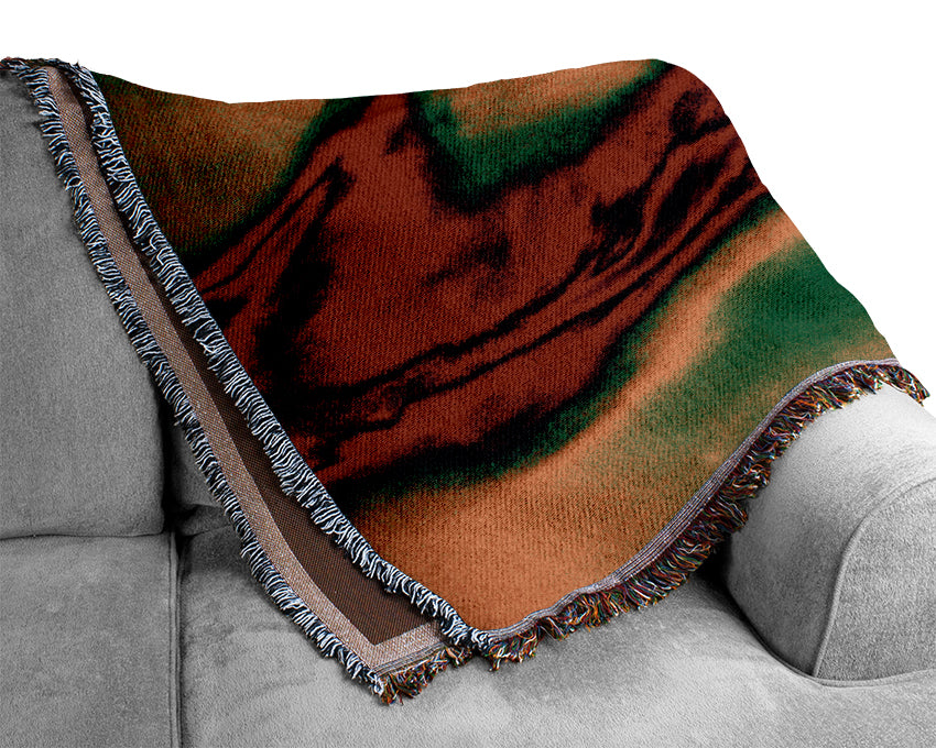 Red Liquid Lava Woven Blanket