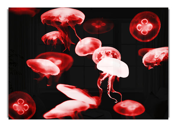 Red Neon Jellyfish