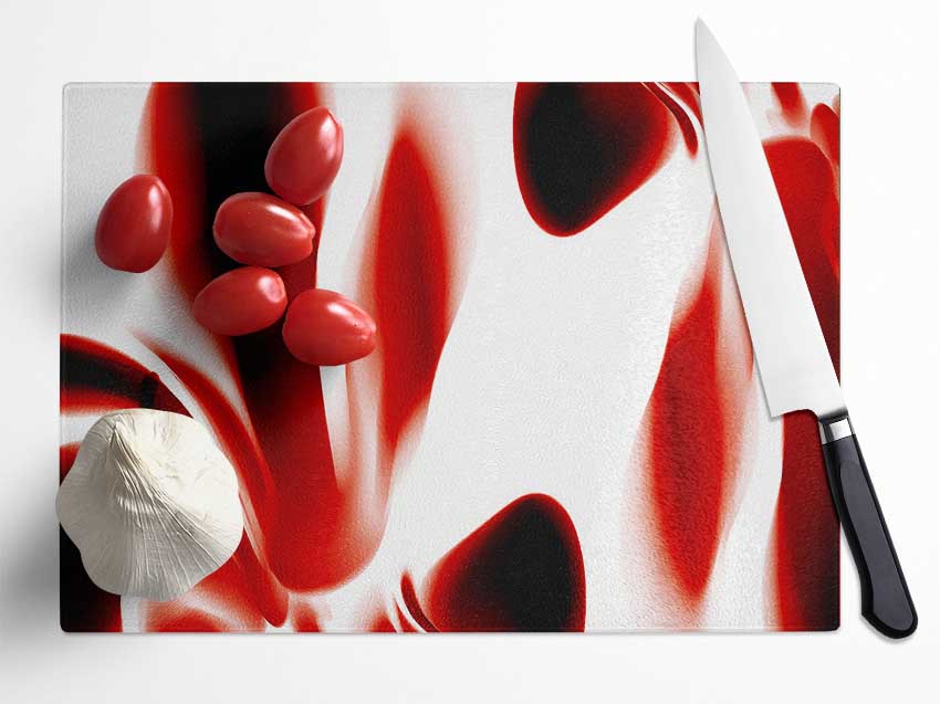 Red Raspberry Ripple Glass Chopping Board