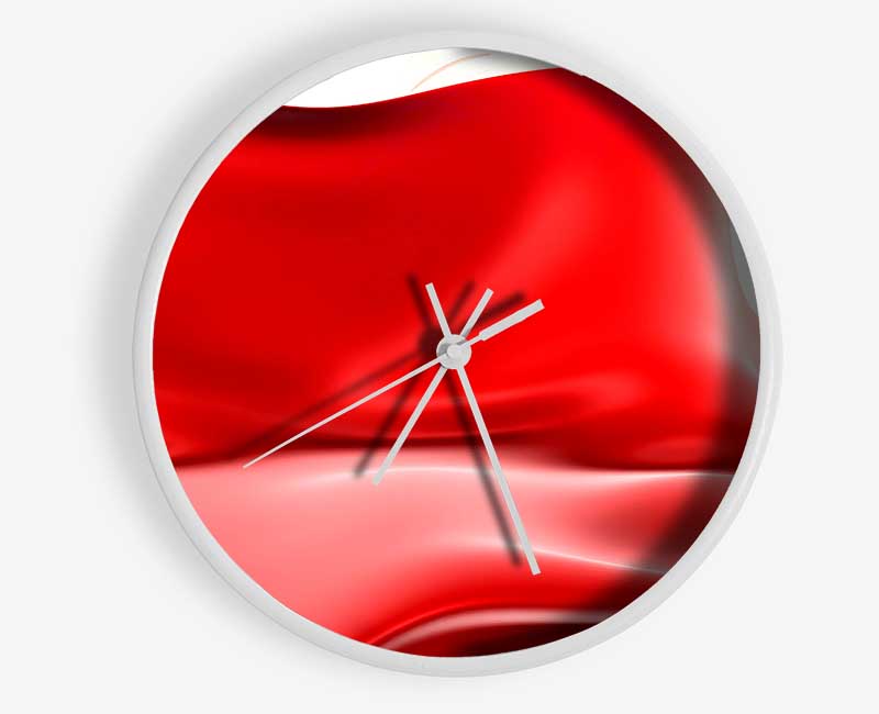 Red Silk Clock - Wallart-Direct UK