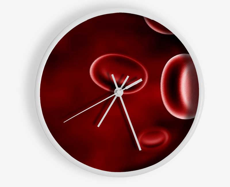 Red Spheres In Motion Clock - Wallart-Direct UK