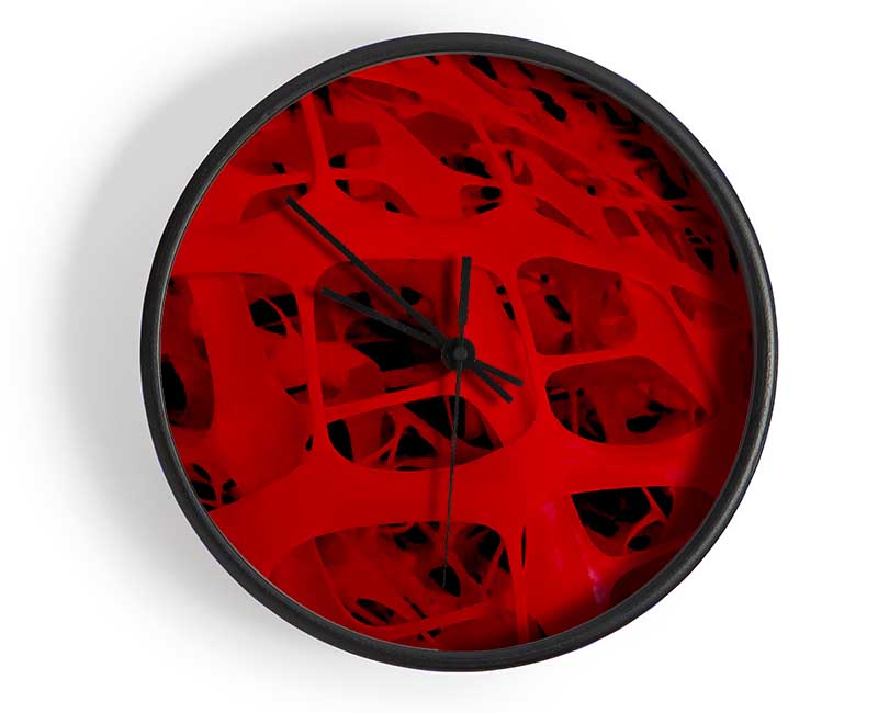 Red Squares Clock - Wallart-Direct UK