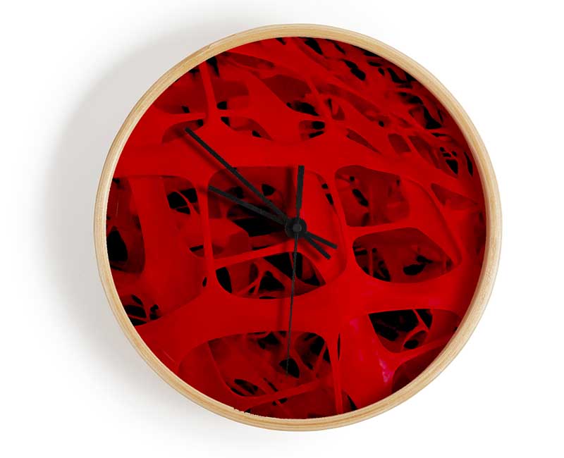 Red Squares Clock - Wallart-Direct UK