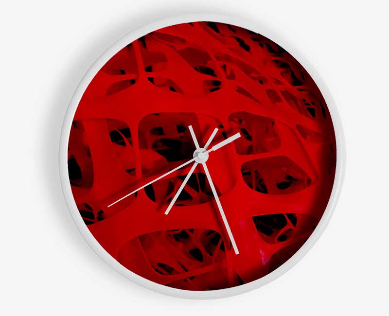 Red Squares Clock - Wallart-Direct UK