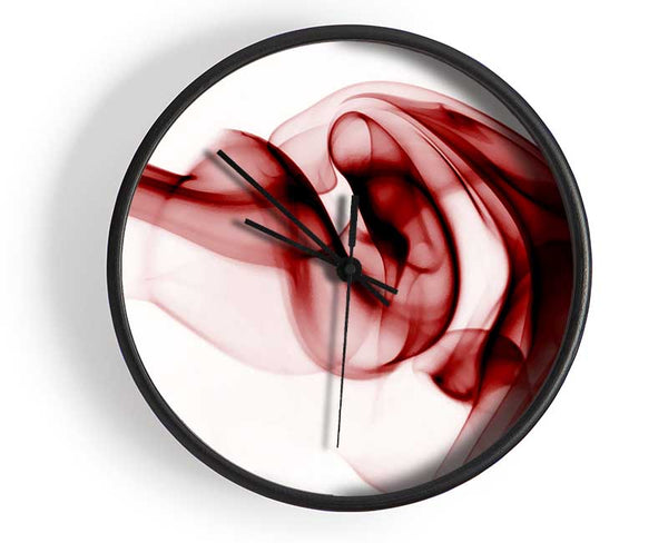 Red Twisted Silk Clock - Wallart-Direct UK