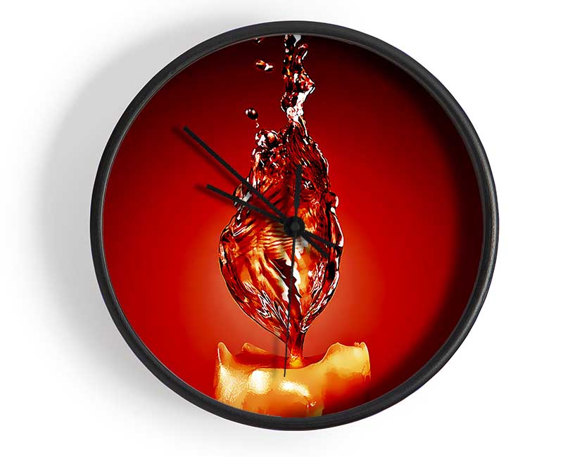 Red Water Candle Clock - Wallart-Direct UK