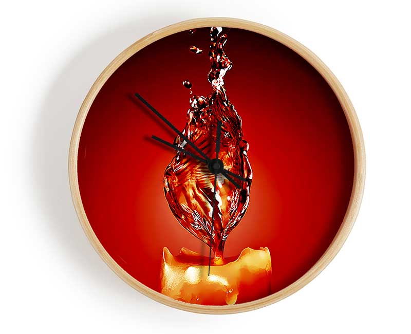 Red Water Candle Clock - Wallart-Direct UK