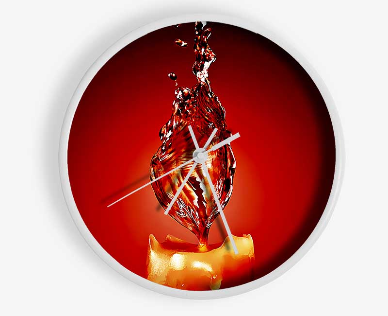 Red Water Candle Clock - Wallart-Direct UK