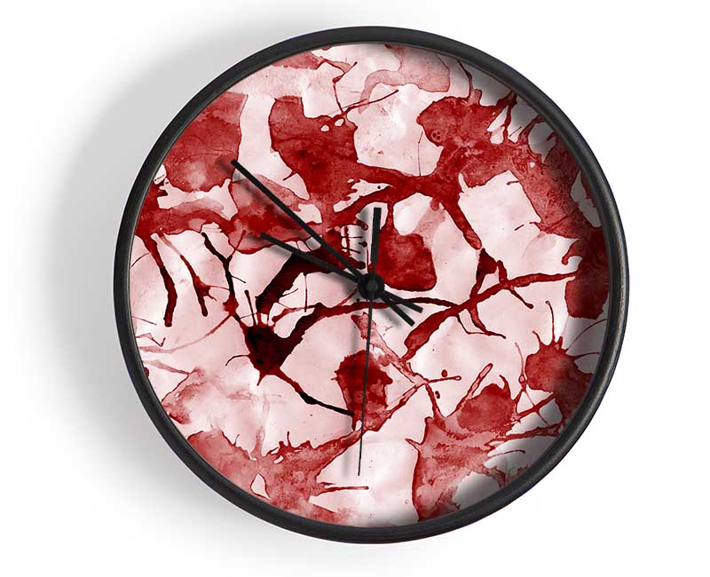 Scatter Leaves Red Clock - Wallart-Direct UK