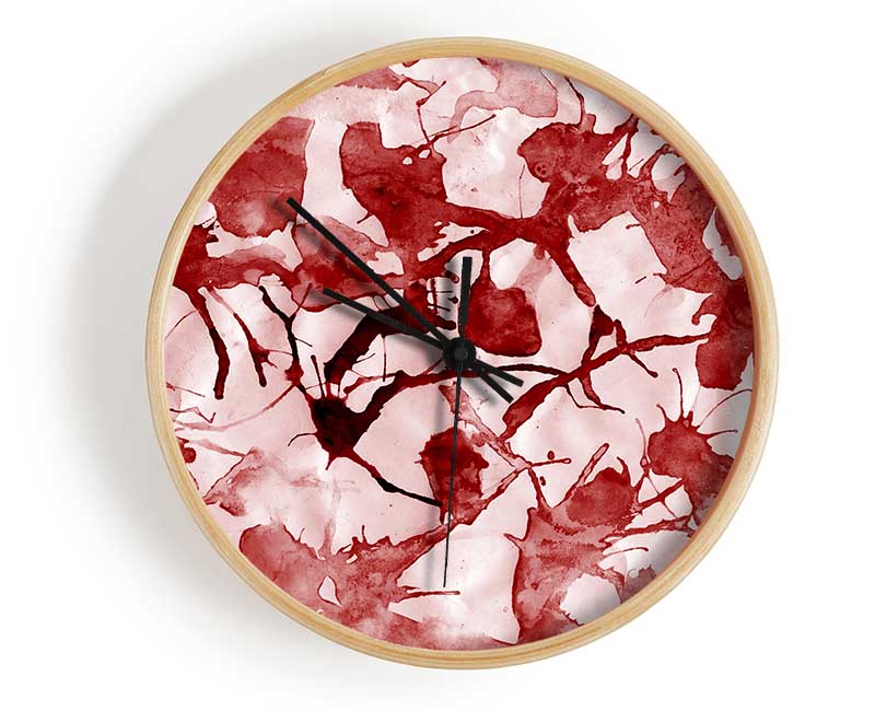 Scatter Leaves Red Clock - Wallart-Direct UK