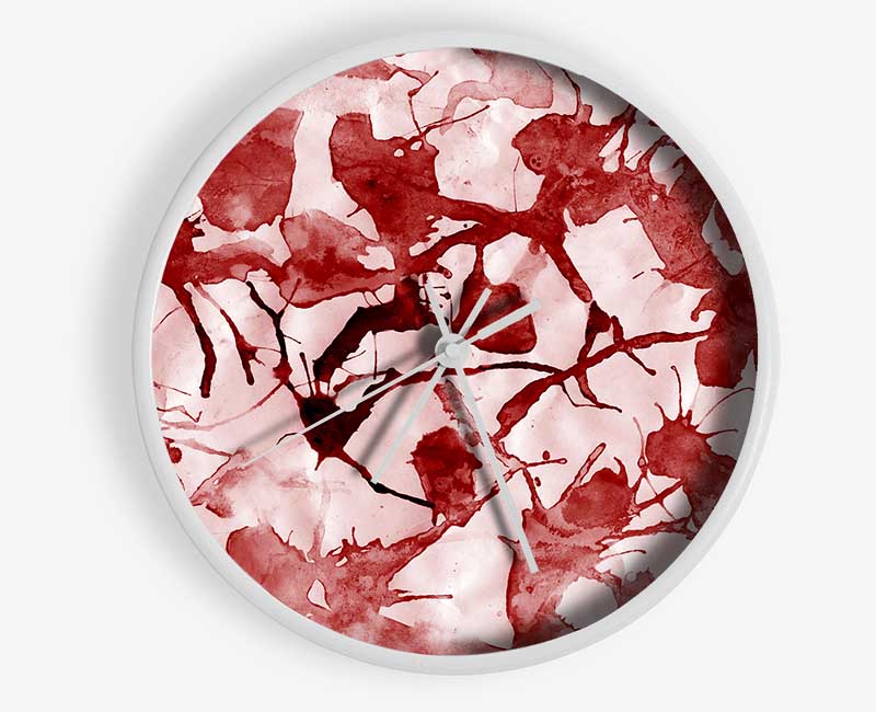 Scatter Leaves Red Clock - Wallart-Direct UK