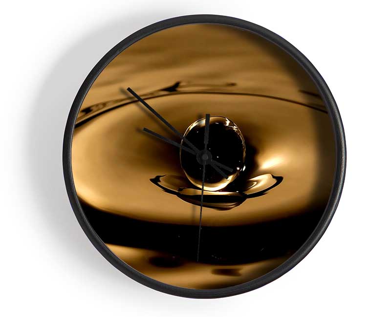 Sepia Water Drop Clock - Wallart-Direct UK