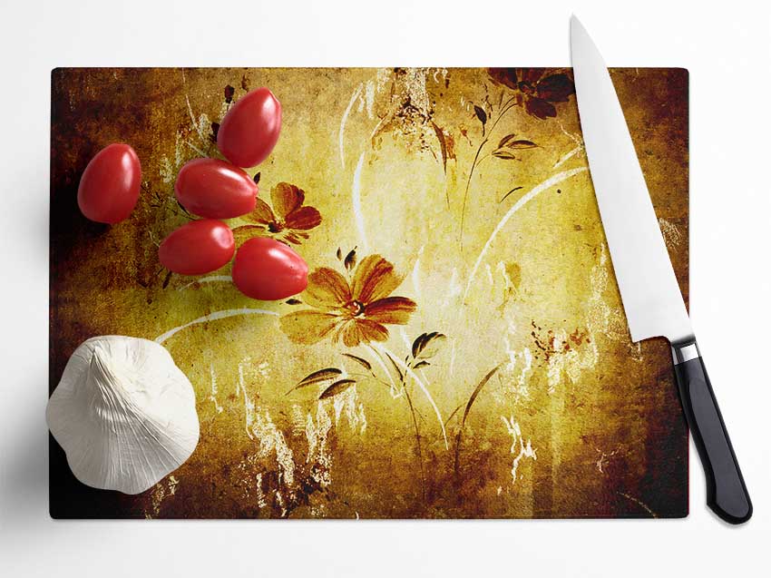 Shower Of Golden Light Glass Chopping Board