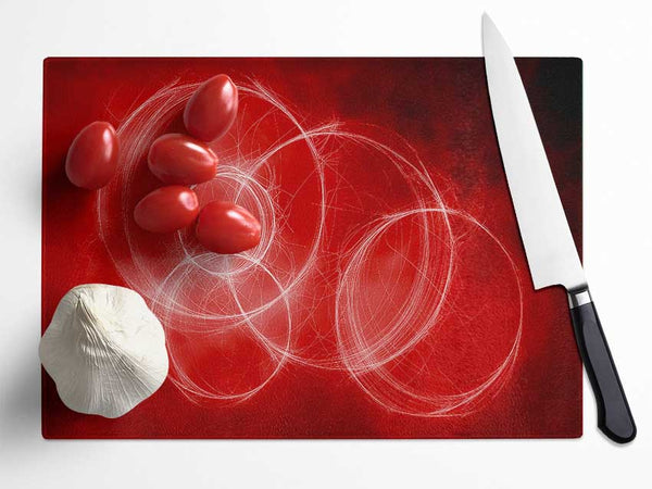 Smoke Rings Red Glass Chopping Board