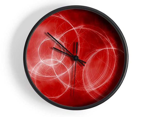 Smoke Rings Red Clock - Wallart-Direct UK