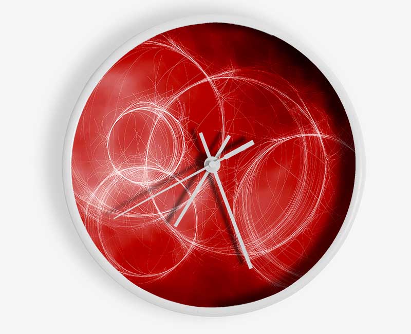 Smoke Rings Red Clock - Wallart-Direct UK