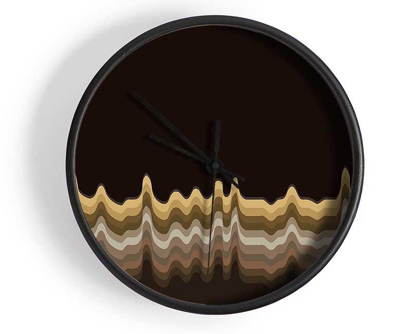 Sound Waves Browns Clock - Wallart-Direct UK