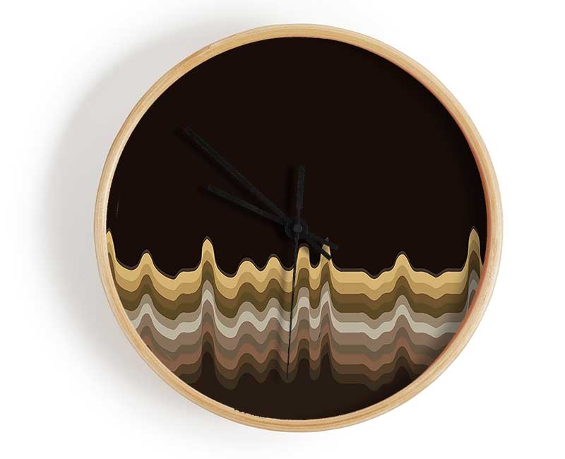 Sound Waves Browns Clock - Wallart-Direct UK