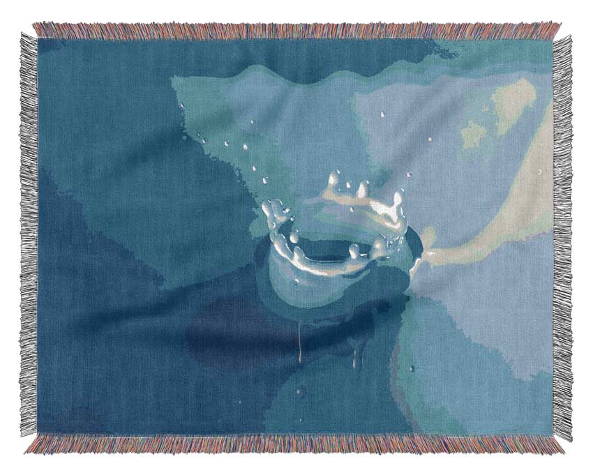 Splash Milk Blue Woven Blanket