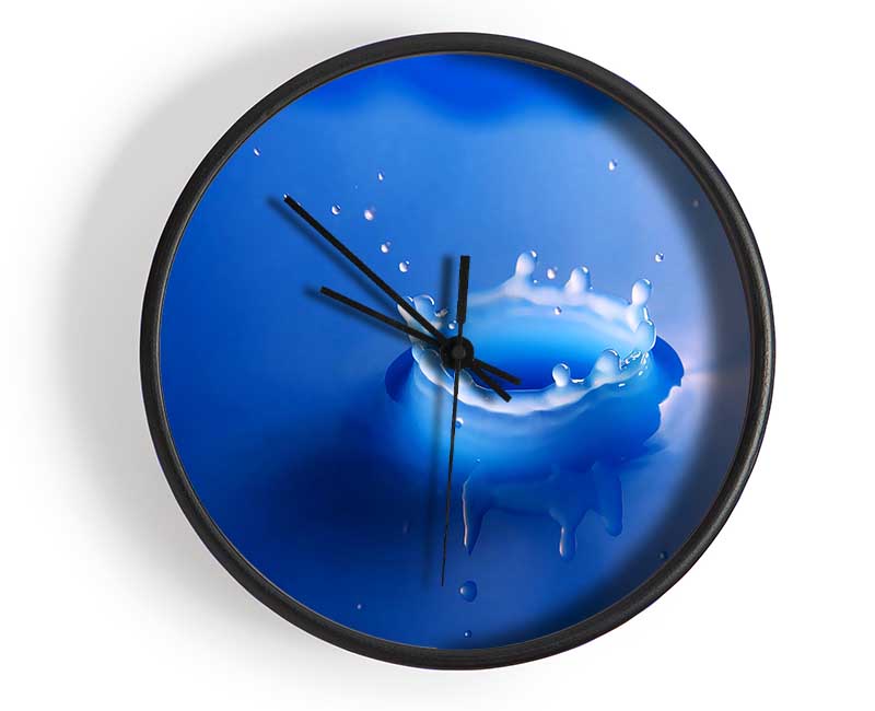 Splash Milk Blue Clock - Wallart-Direct UK