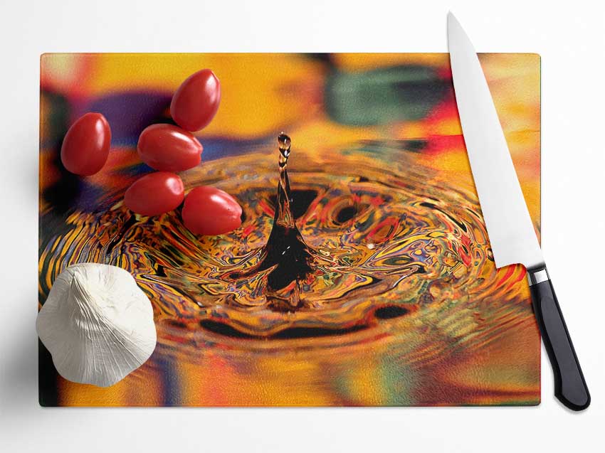 Splash Golden Glass Chopping Board