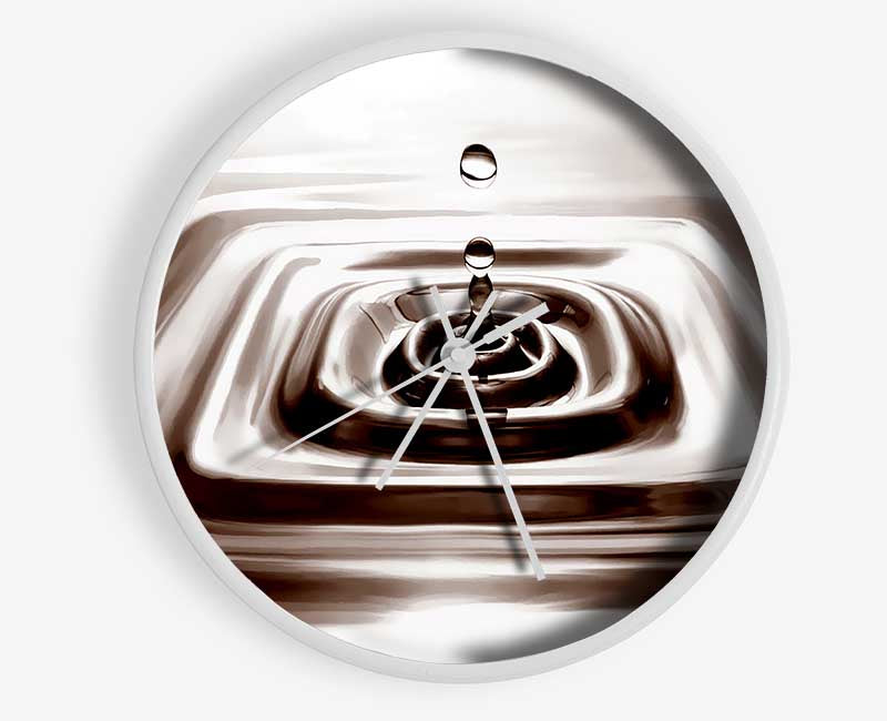 Square Water Droplet Brown Clock - Wallart-Direct UK