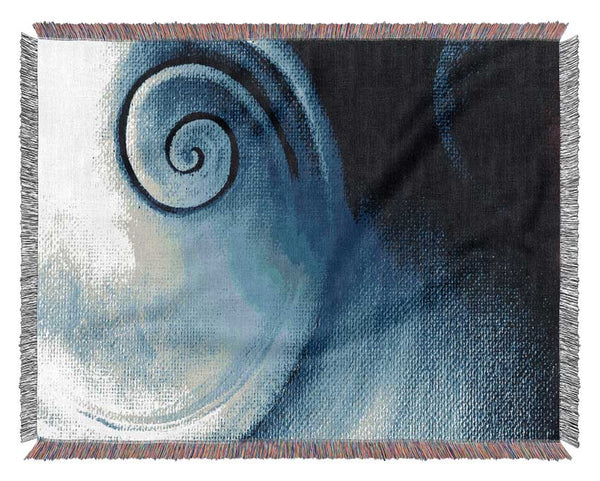 Steel Blue Swirl Woven Blanket