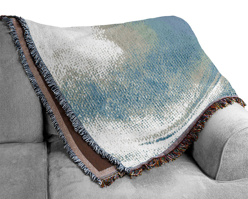 Steel Blue Swirl Woven Blanket