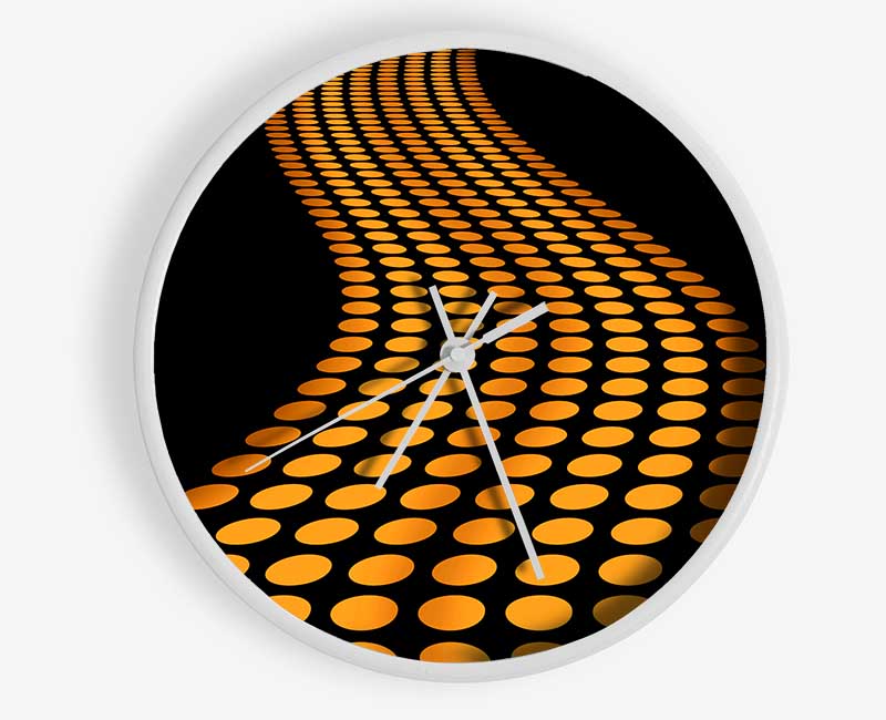 The Orange Road Less Travelled Clock - Wallart-Direct UK