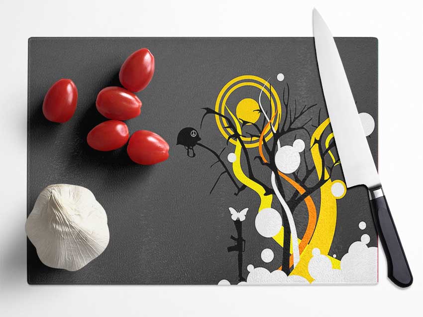 The Yellow Sun Glass Chopping Board