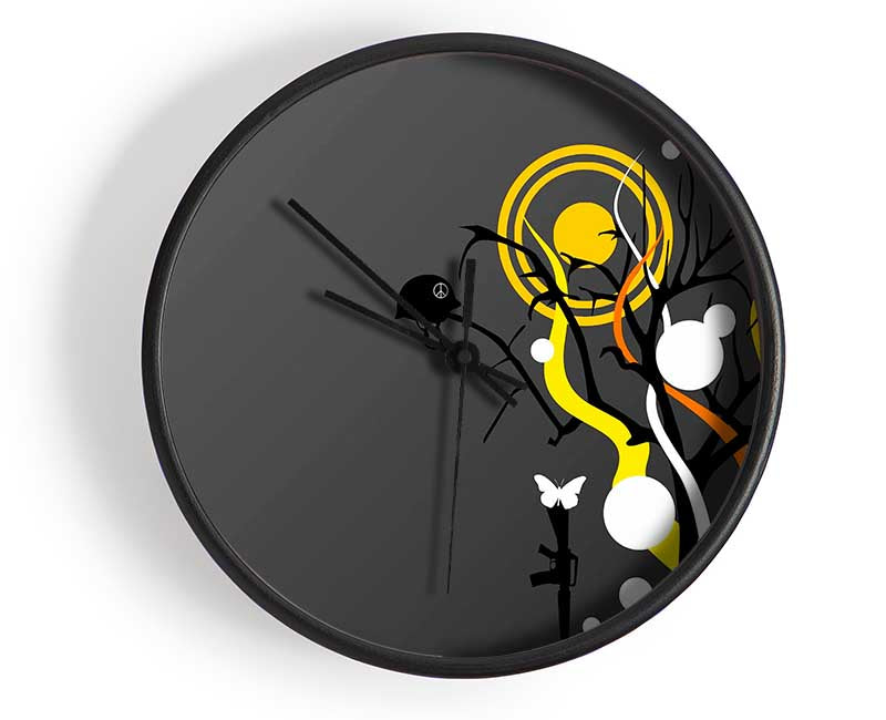 The Yellow Sun Clock - Wallart-Direct UK