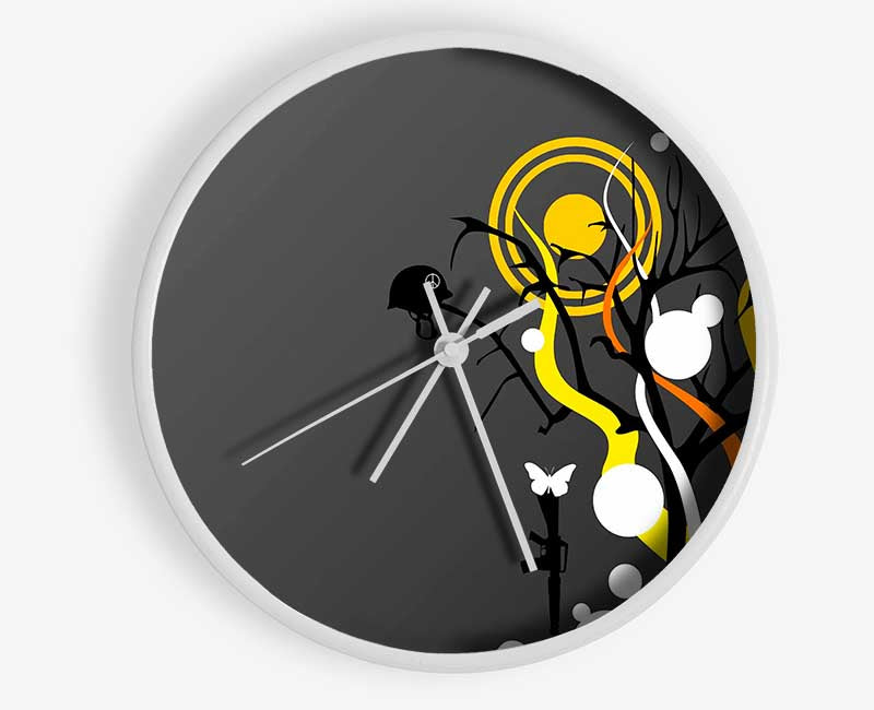 The Yellow Sun Clock - Wallart-Direct UK