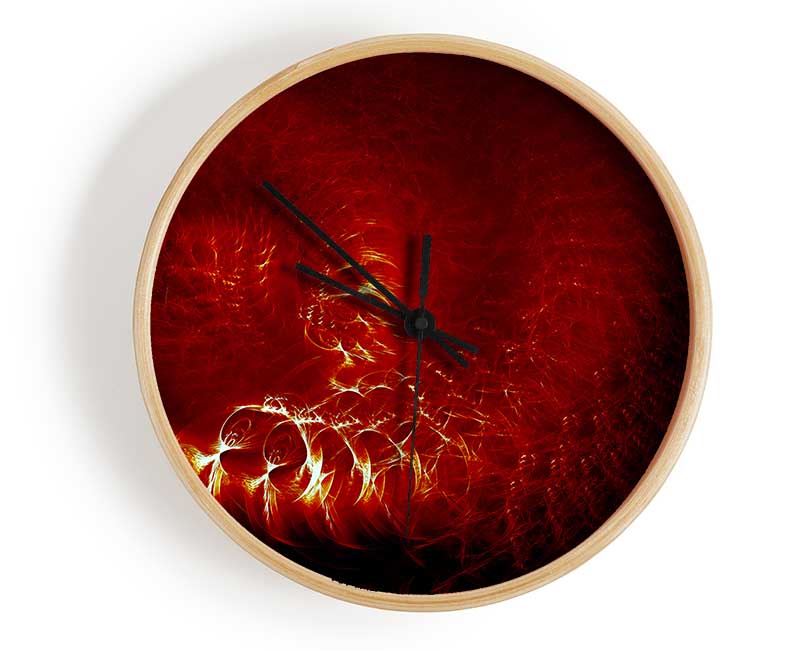 Time Tunnel Vibrant Red Clock - Wallart-Direct UK